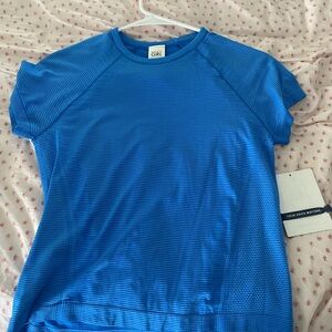 Blue Athleta Striped T-Shirt